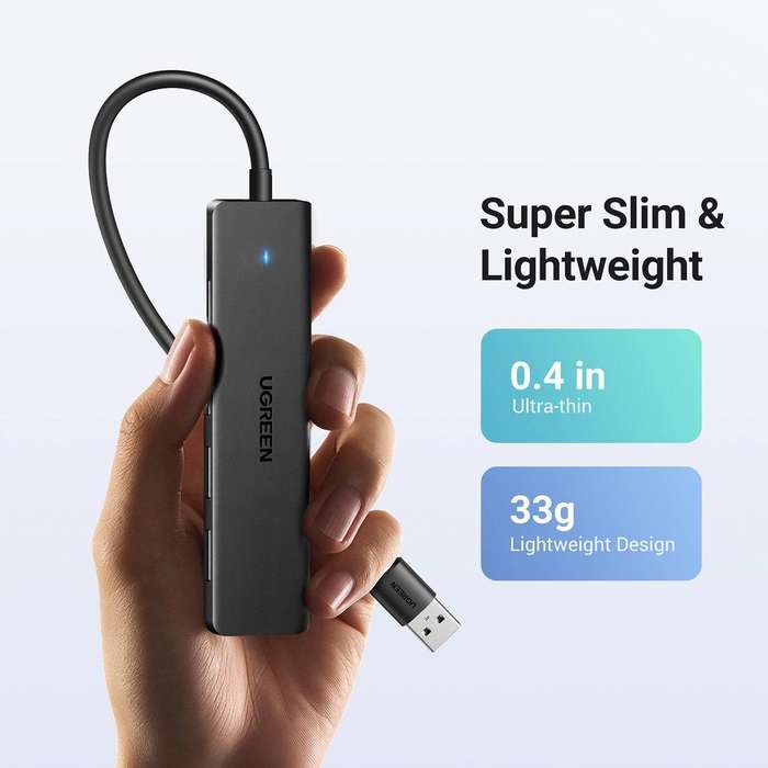 UGREEN 4-in-1 USB 3.0 Hub  High-Speed 5Gbps Data Transfer|UG 25851|Grey
