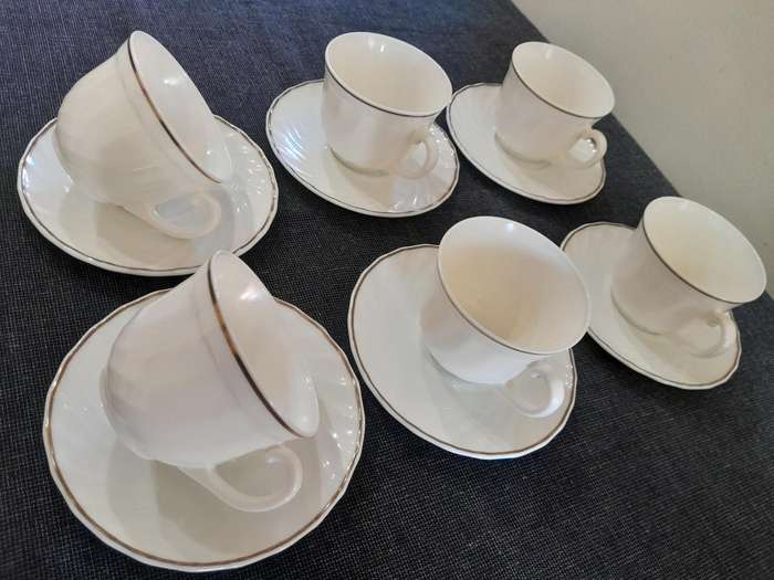 Vintage White Gold Rim French Tea Set 18pc