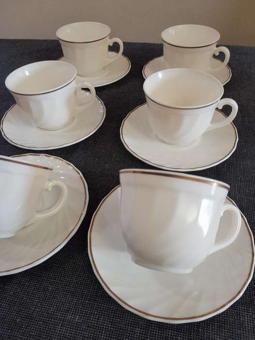 Vintage White Gold Rim French Tea Set 18pc