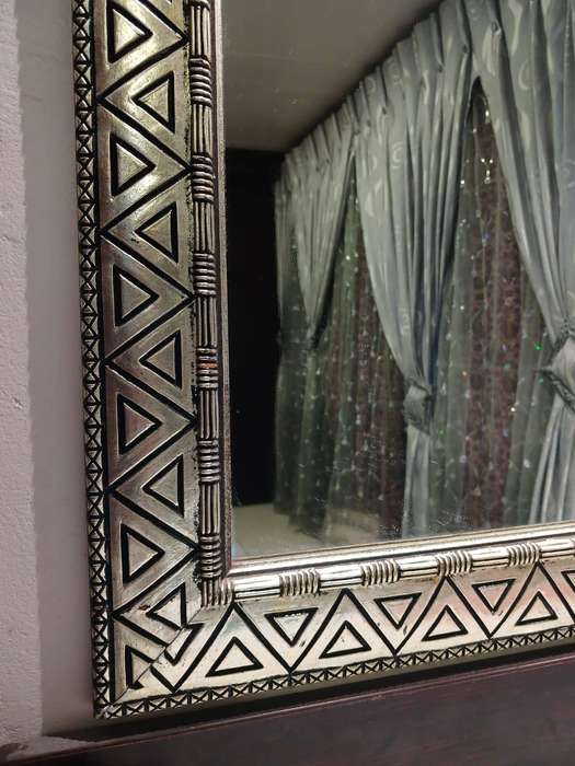 Beautiful silver frame hallway mirror
