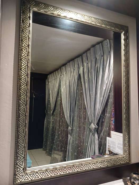Beautiful silver frame hallway mirror