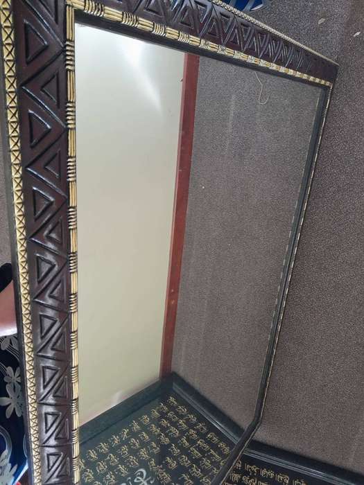 Beautiful mahogany frame hallway mirror large