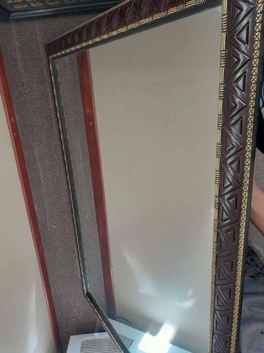Beautiful mahogany frame hallway mirror large