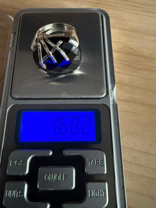 Sterling silver big onyx ring