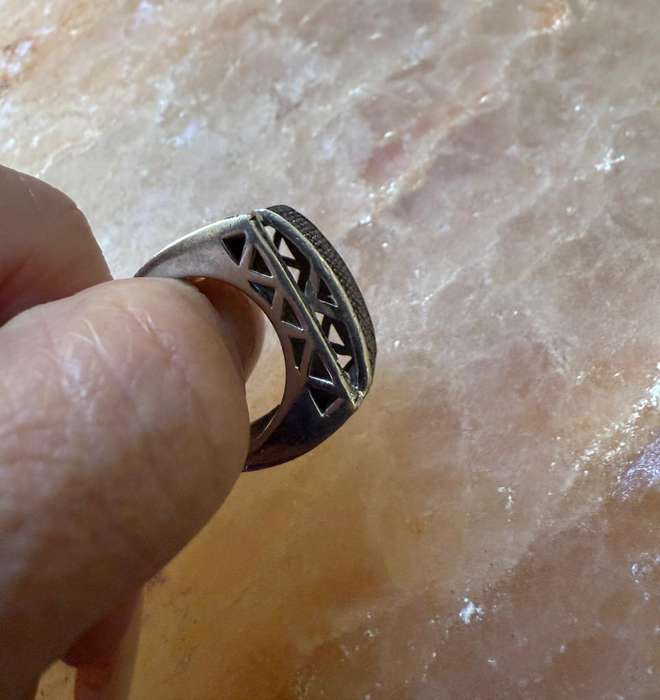 Sterling silver paved ring