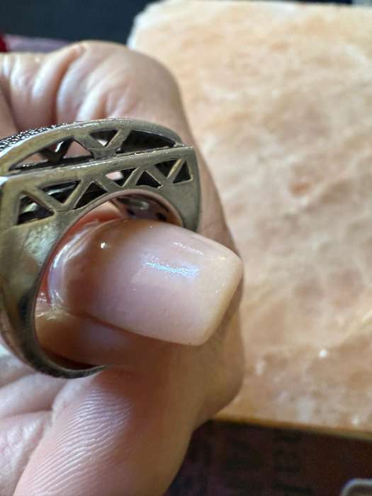 Sterling silver paved ring