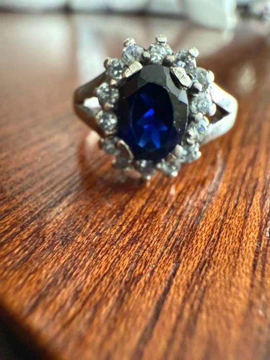Sterling silver blue stone ring