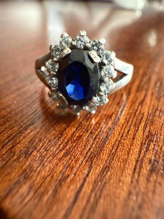 Sterling silver blue stone ring