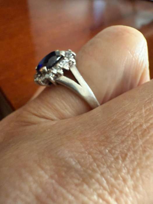 Sterling silver blue stone ring