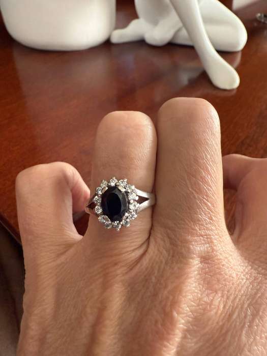 Sterling silver blue stone ring