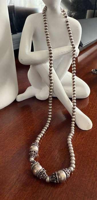 Heavy sterling silver vintage ball chain