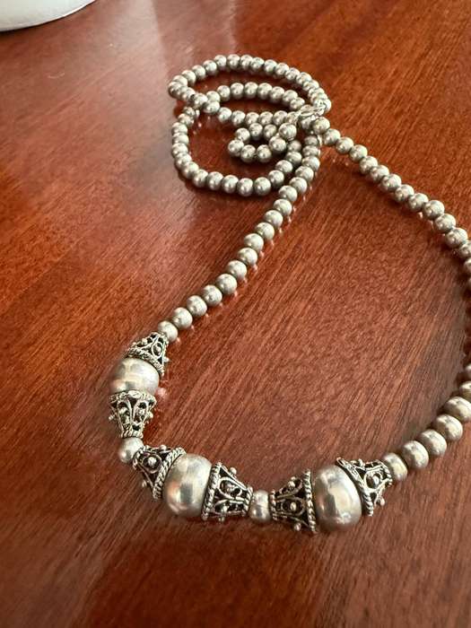 Heavy sterling silver vintage ball chain
