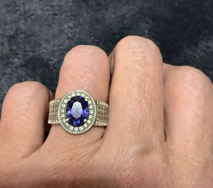 Sterling silver purple/blue ring