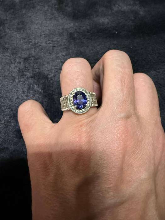 Sterling silver purple/blue ring