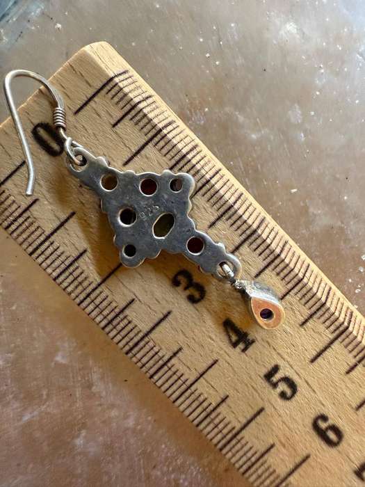 Sterling silver multi stone earrings