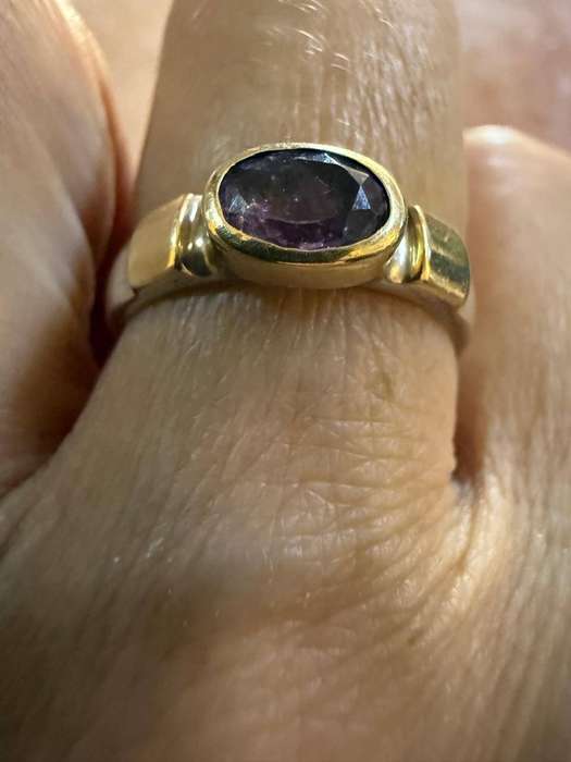Sterling silver and gold Amethyst ring