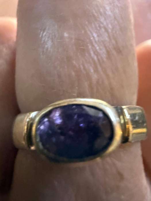Sterling silver and gold Amethyst ring