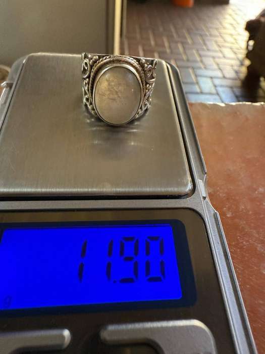 Sterling silver very big moonstone ring