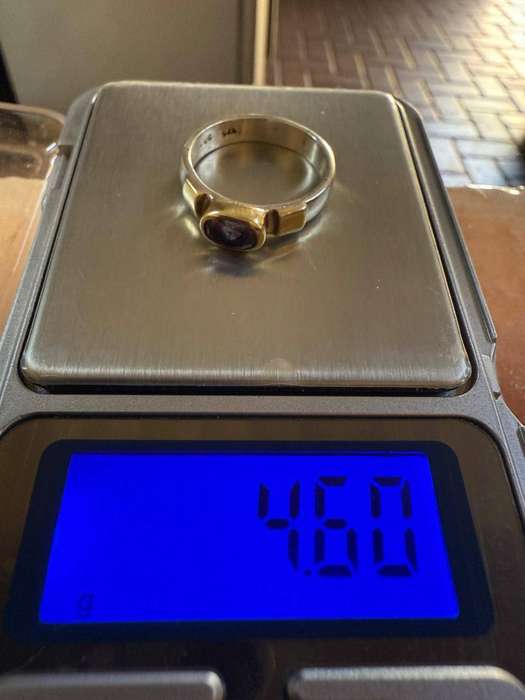 Sterling silver and gold Amethyst ring