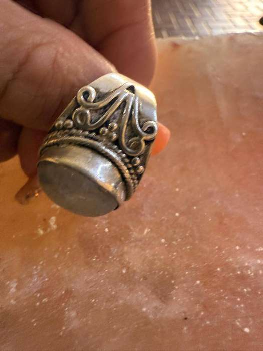 Sterling silver very big moonstone ring