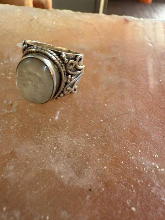 Sterling silver very big moonstone ring