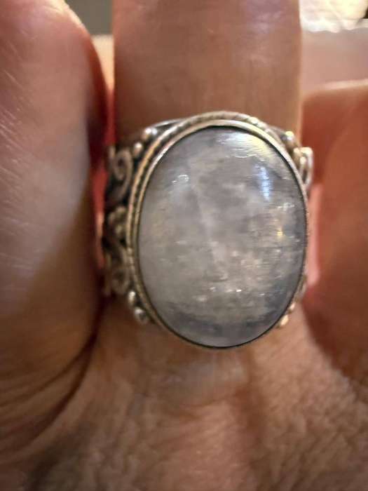 Sterling silver very big moonstone ring