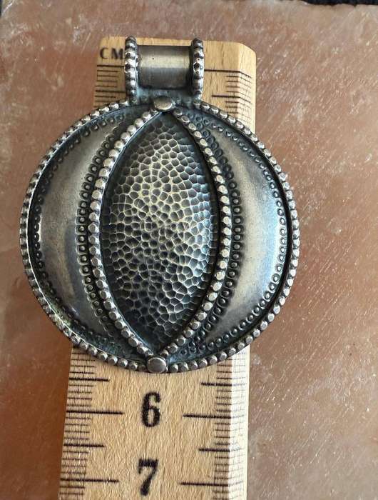 Sterling silver big round disc pendant