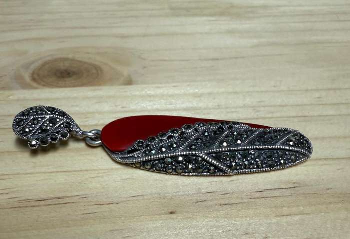 Sterling silver vintage carnelian Pendant