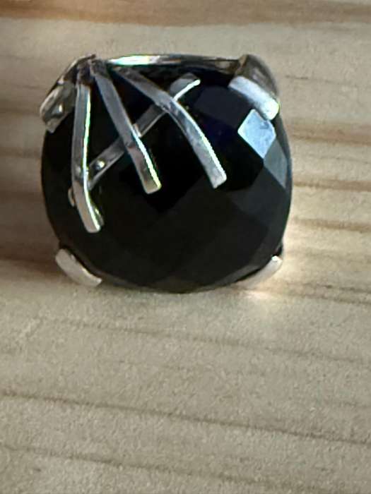 Sterling silver big onyx ring