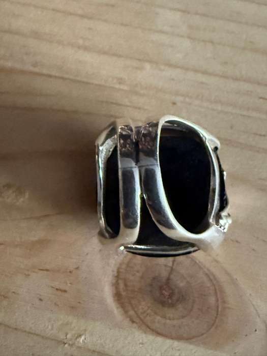 Sterling silver big onyx ring
