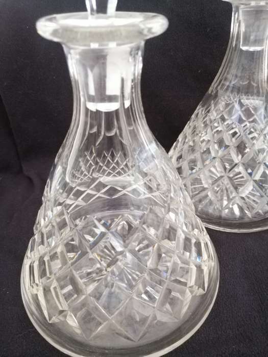 BEAUTIFUL PAIR OF WEBB CORBETT CUT GLASS DECANTERS