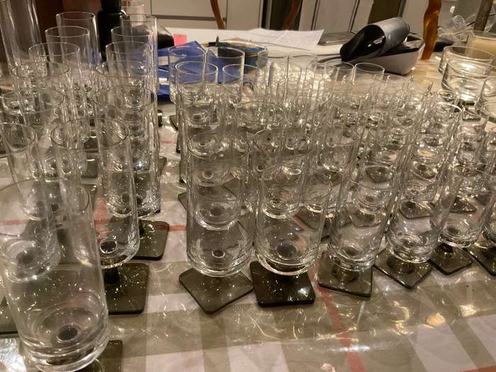 A collection of vintage Rosenthal linear  smoke drinking glasses (91)