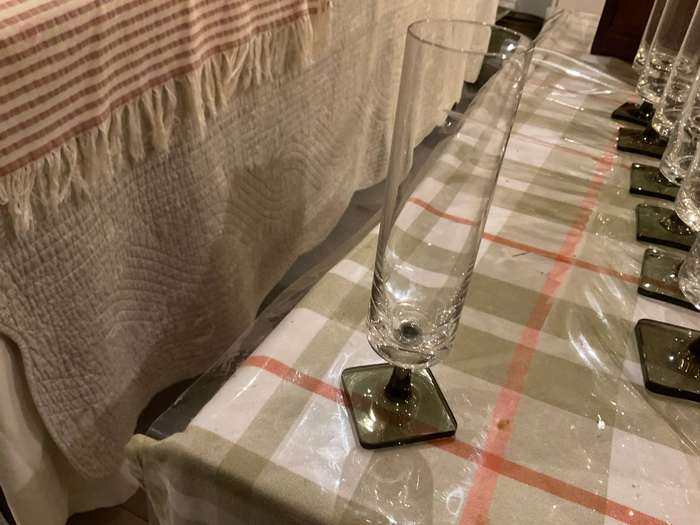 A collection of vintage Rosenthal linear  smoke drinking glasses (91)