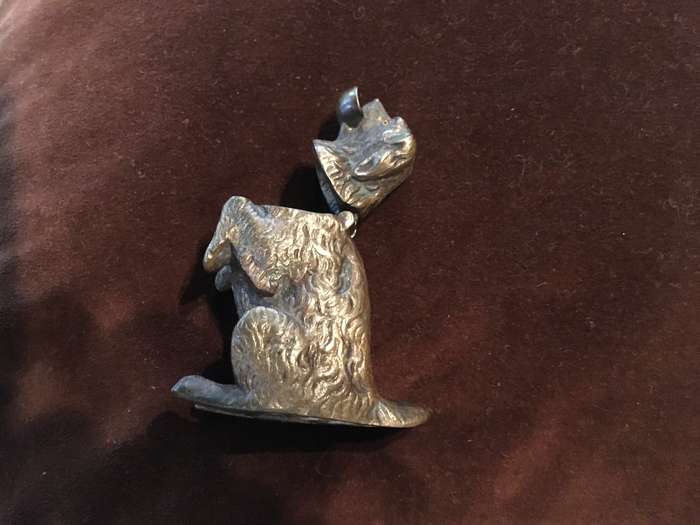 VICTORIAN SOLID BRASS FIGURAL MATCH HOLDER