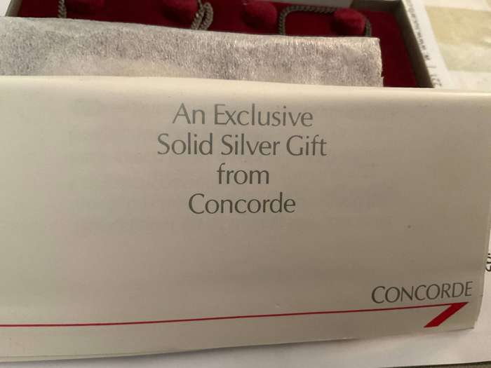 British Airways, Concorde sterling silver Rye and Bourbon decanter labels