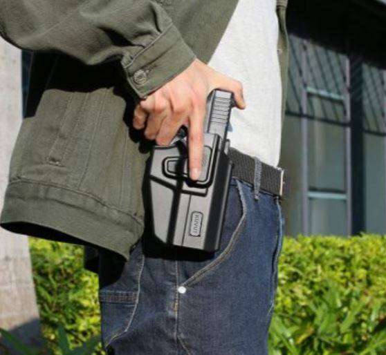Retay Mod 92 9mm Blank Gun (Black) with OWB Universal Polymer Holster Combo