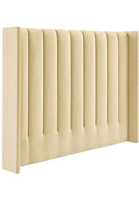Lumi Gold Velvet Tufted Headboard - Double/Queen