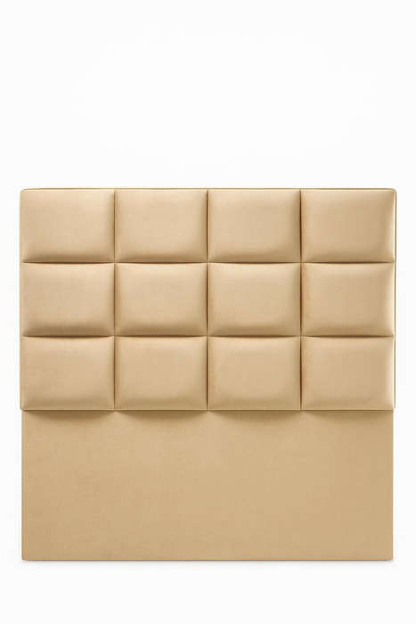 Lumi Gold Velvet Tufted Headboard - Double/Queen