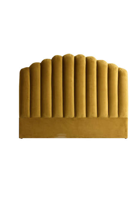 Lumi Gold Upholstered Boucle Bubble King Headboard