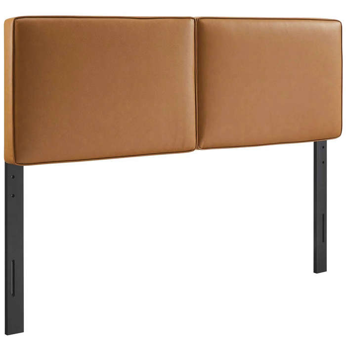 Lumi Gold Leather Queen Headboard