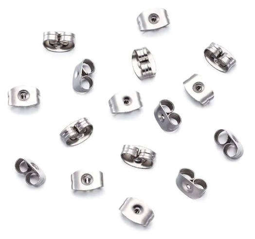 20 pieces / 10 Pairs of Replacement Silver Colour Butterfly Earring Backs Backing Butterfly Stopper
