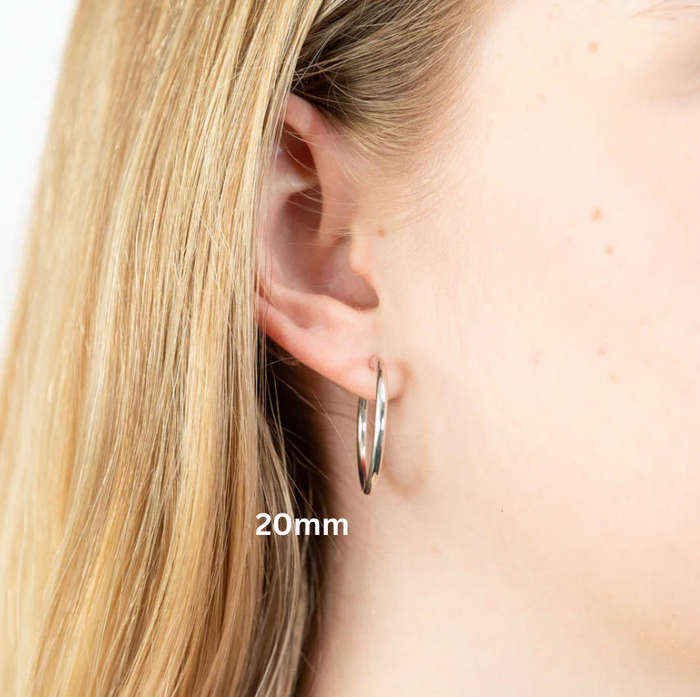 Set of 3 Pairs Stainless Steel Silver -Plated Hoop Earrings Hypoallergenic & Tarnish-Free