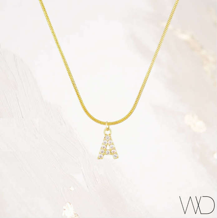 Gold Colour Stainless Steel Charm Snake / Herringbone Pendant Necklace in Jewellery Gift Box