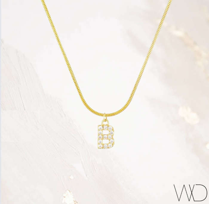 Gold Colour Stainless Steel Charm Snake / Herringbone Pendant Necklace in Jewellery Gift Box