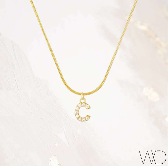 Gold Colour Stainless Steel Charm Snake / Herringbone Pendant Necklace in Jewellery Gift Box