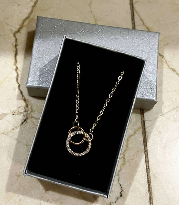 Gold Colour Connecting Circles Zinc Alloy Necklace