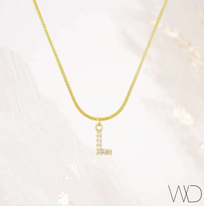 Gold Colour Stainless Steel Charm Snake / Herringbone Pendant Necklace in Jewellery Gift Box