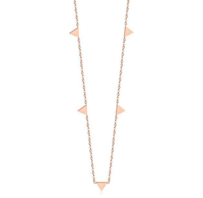 18K Rose Gold Plated Stainless Steel Geometric Triangle Choker Necklace