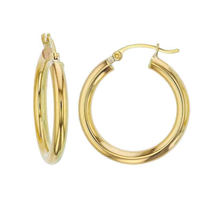 Gold Plated 30mm Chunky Hoop Earrings  Waterproof Stainless Steel Huggie Hoops for Women
