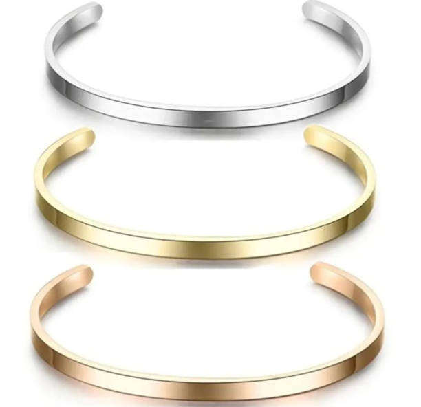 Mens Silver Plated Stainless Steel Non Tarnish Bangle